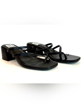 DV Dolce Vita Saffina Black Strappy Block Heel Sandals Size 7 NEW! NIB